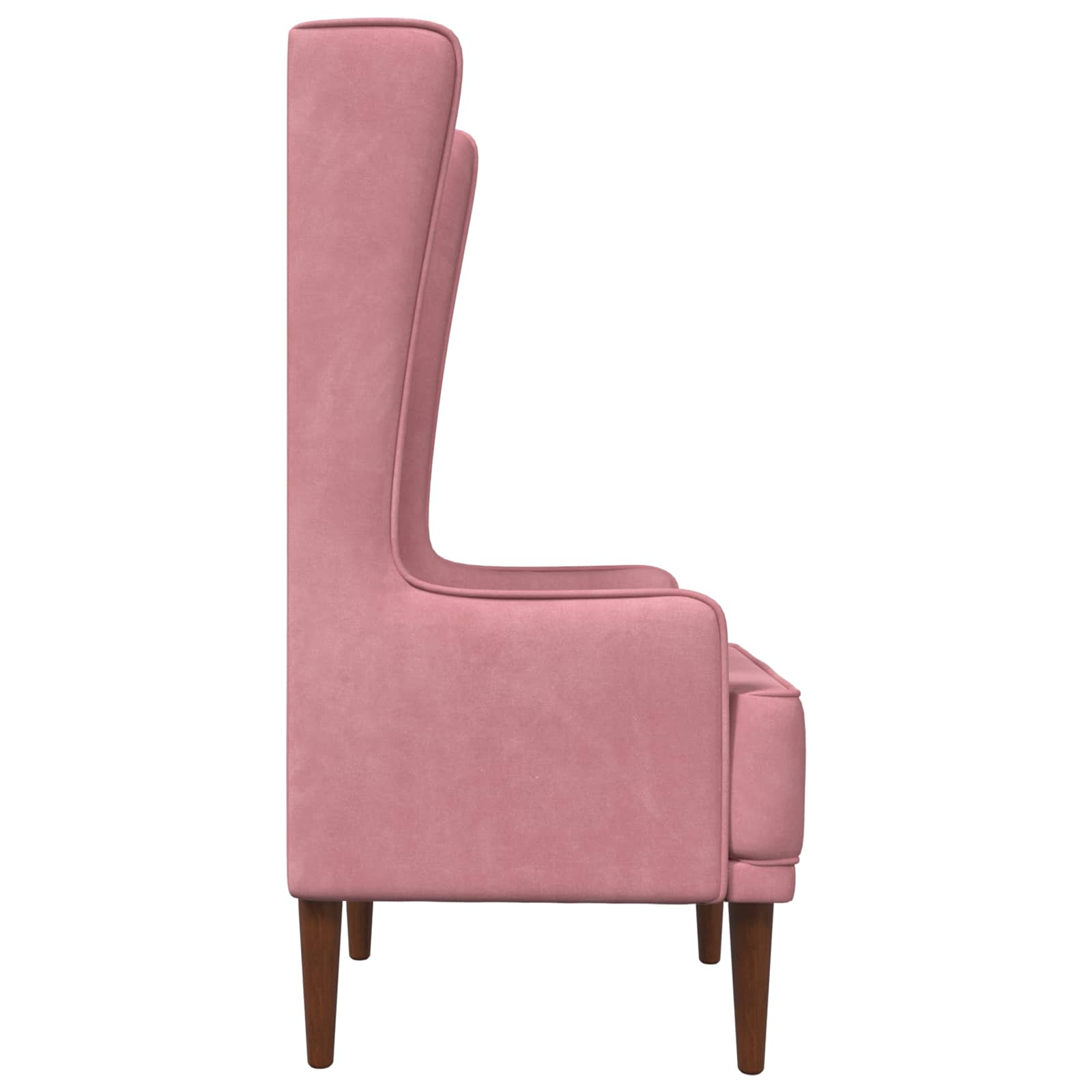 Stoel met hoge rugleuning Roze fluweel
