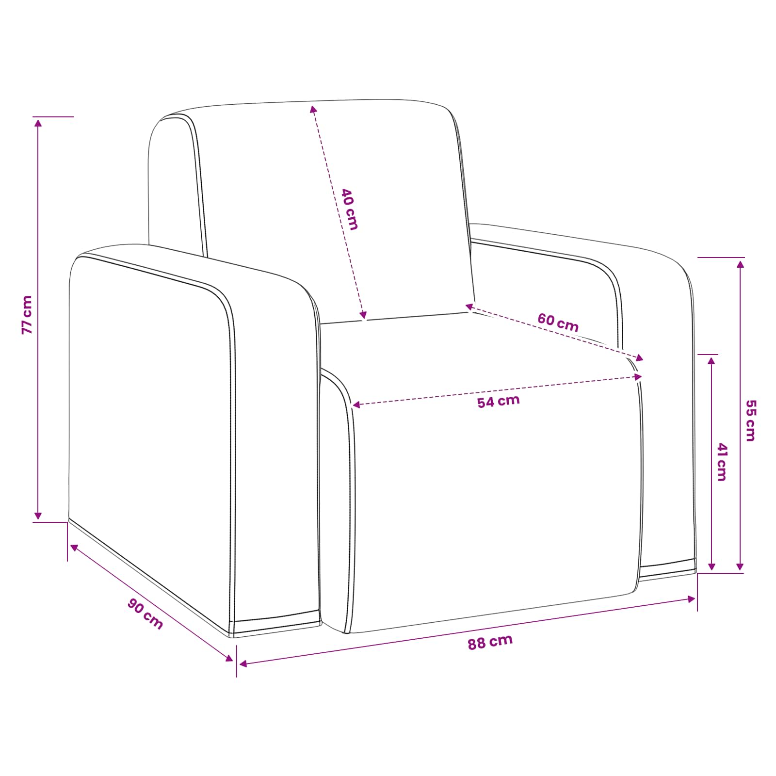 Fauteuil Zwart fluweel