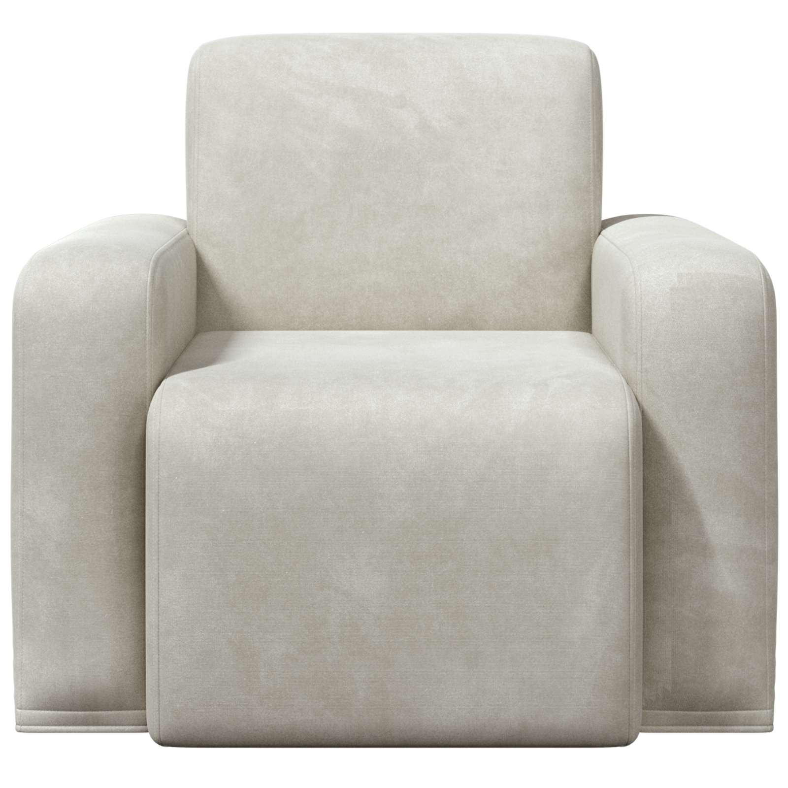 Fauteuil Crèmekleurig fluweel