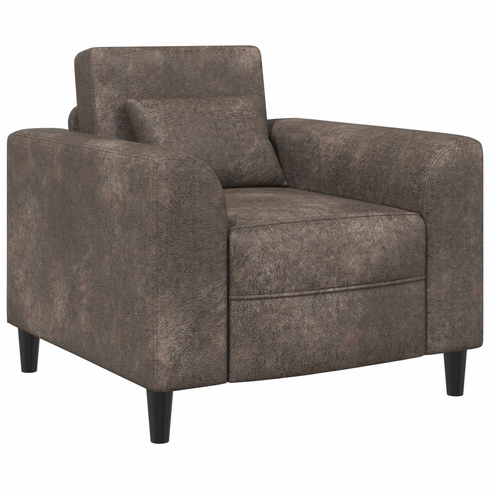 Fauteuil Donkergrijs Nep Suede Leer
