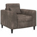 Fauteuil Donkergrijs Nep Suede Leer