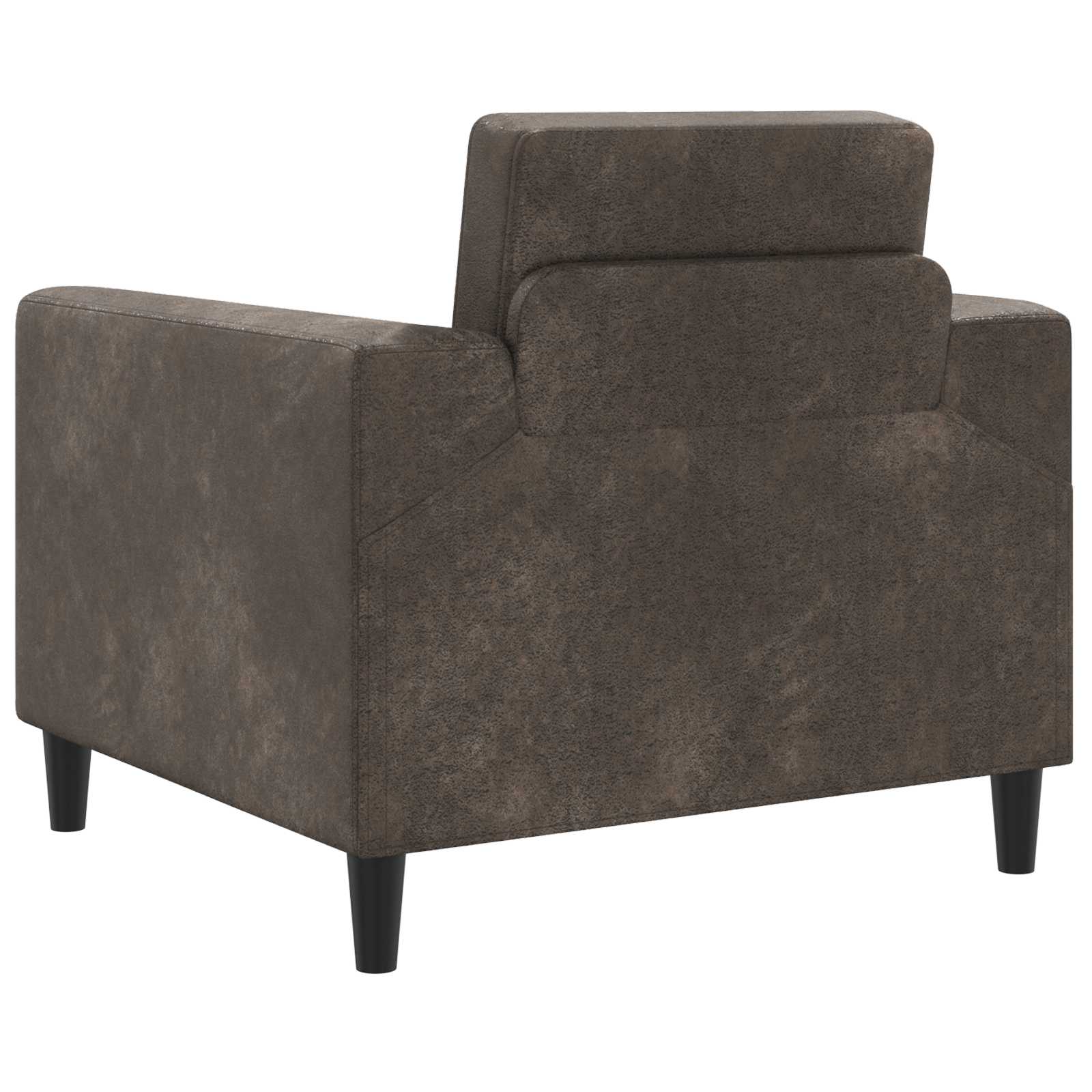 Fauteuil Donkergrijs Nep Suede Leer