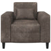 Fauteuil Donkergrijs Nep Suede Leer