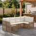 Tuinbankenset 6 st 6-Aantal zitplaatsen Beige poly rattan