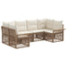 Tuinbankenset 6 st 6-Aantal zitplaatsen Beige poly rattan
