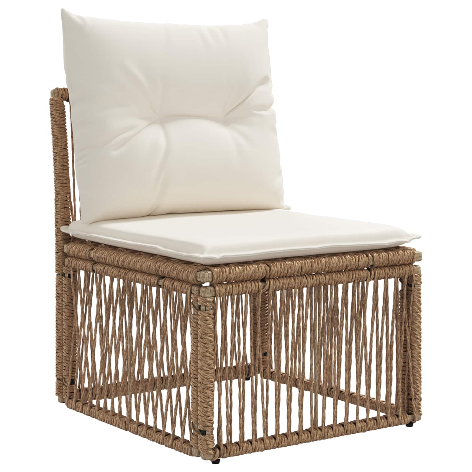 Tuinbankenset 6 st 6-Aantal zitplaatsen Beige poly rattan