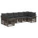 Tuinbankenset 7 st 7-Aantal zitplaatsen Grijs poly rattan