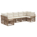 Tuinbankenset 7 st 7-Aantal zitplaatsen Beige poly rattan