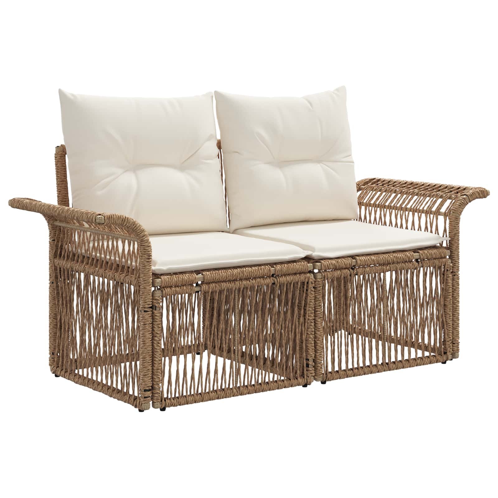 Tuinbankenset 7 st 7-Aantal zitplaatsen Beige poly rattan
