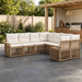 Tuinbankenset 8 st 8-Aantal zitplaatsen Beige en Crème Wit