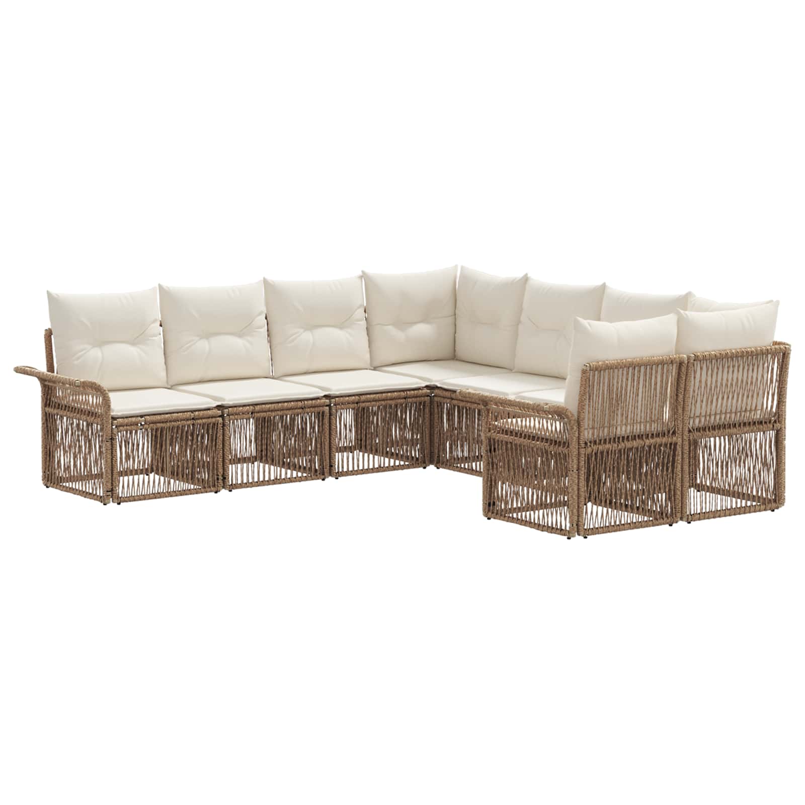 Tuinbankenset 8 st 8-Aantal zitplaatsen Beige en Crème Wit