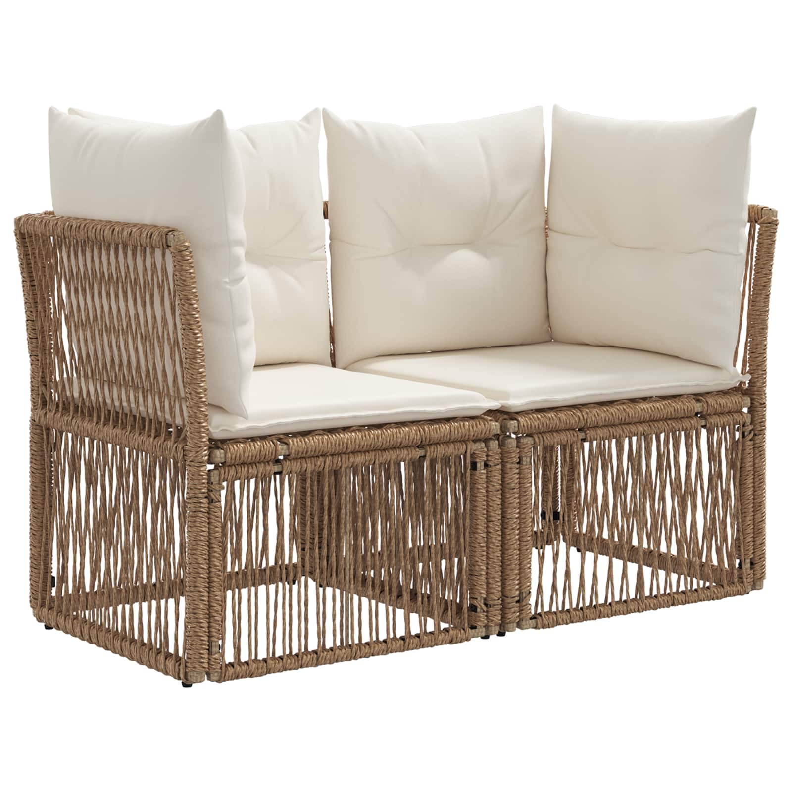 Tuinbankenset 8 st 8-Aantal zitplaatsen Beige en Crème Wit