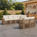 Tuinbankenset 7 st 7-Aantal zitplaatsen Beige en Crème Wit
