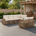 Tuinbankenset 7 st 7-Aantal zitplaatsen Beige en Crème Wit