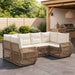 Tuinbankenset 6 st 6-Aantal zitplaatsen Beige en Crème Wit