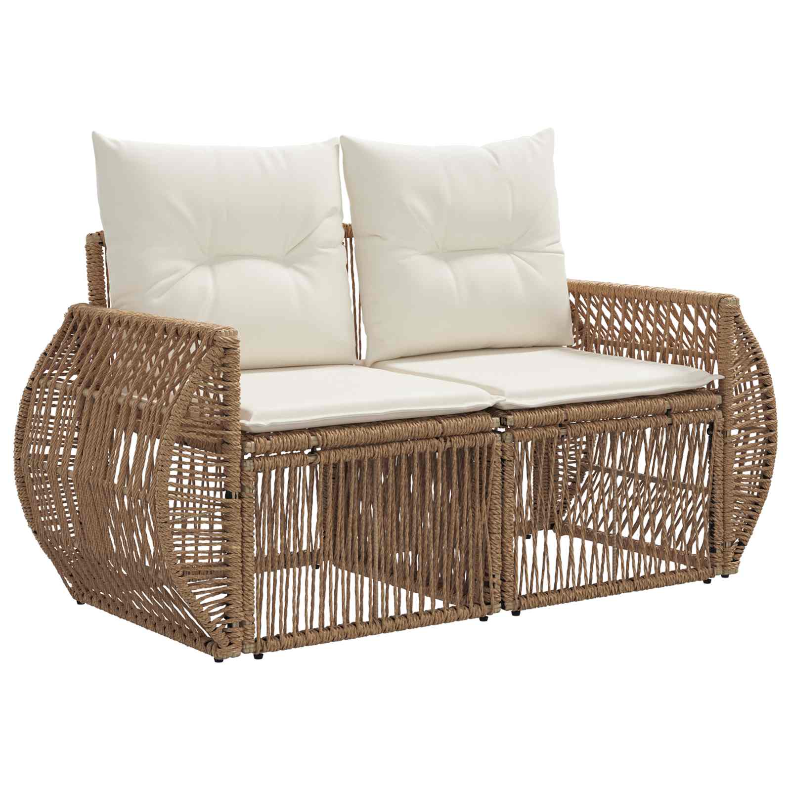 Tuinbankenset 6 st 6-Aantal zitplaatsen Beige en Crème Wit