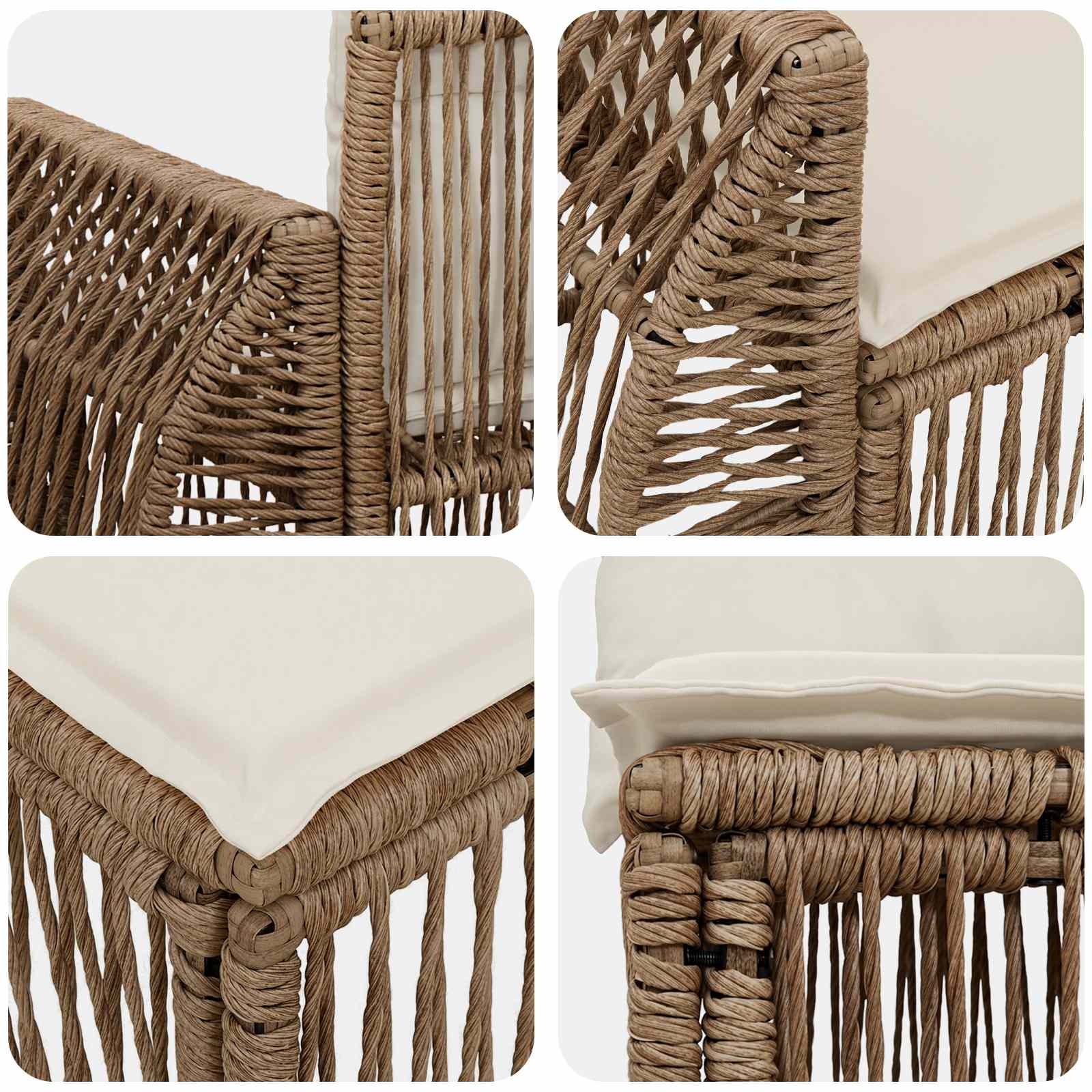 Tuinbankenset 8 st 8-Aantal zitplaatsen Beige poly rattan