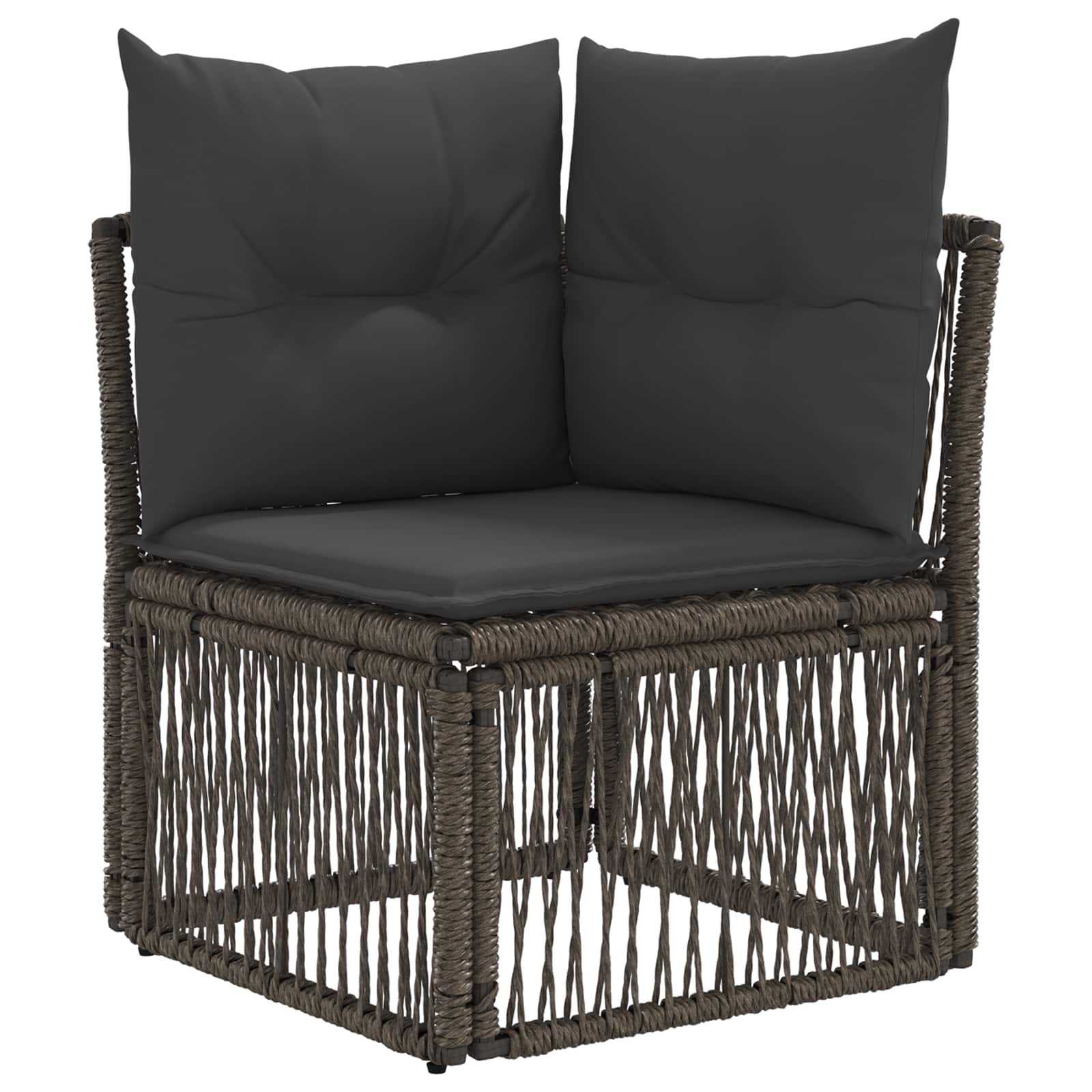 Tuinbankenset 7 st 7-Aantal zitplaatsen Grijs poly rattan