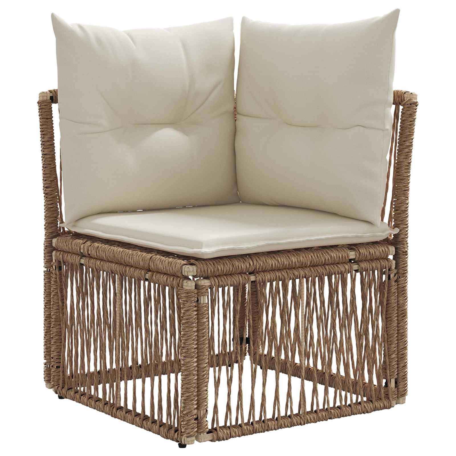 Tuinbankenset 7 st 7-Aantal zitplaatsen Beige poly rattan