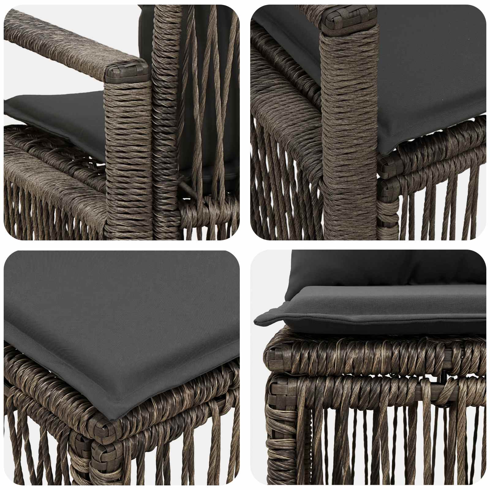 Tuinbankenset 6 st 6-Aantal zitplaatsen Grijs poly rattan