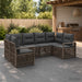 Tuinbankenset 6 st 6-Aantal zitplaatsen Grijs poly rattan