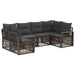 Tuinbankenset 6 st 6-Aantal zitplaatsen Grijs poly rattan