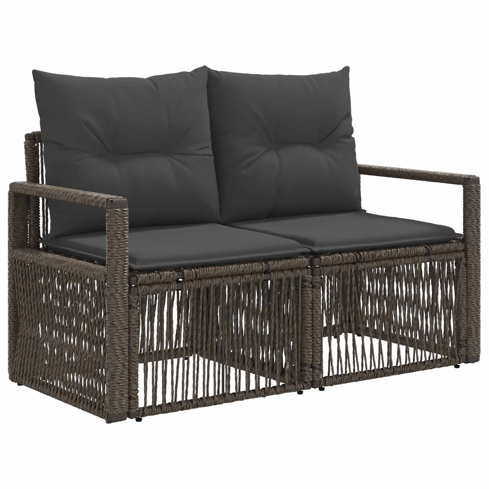 Tuinbankenset 6 st 6-Aantal zitplaatsen Grijs poly rattan