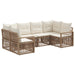 Tuinbankenset 6 st 6-Aantal zitplaatsen Beige poly rattan