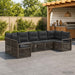 Tuinbankenset 7 st 7-Aantal zitplaatsen Grijs poly rattan