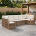 Tuinbankenset 7 st 7-Aantal zitplaatsen Beige poly rattan