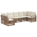 Tuinbankenset 7 st 7-Aantal zitplaatsen Beige poly rattan