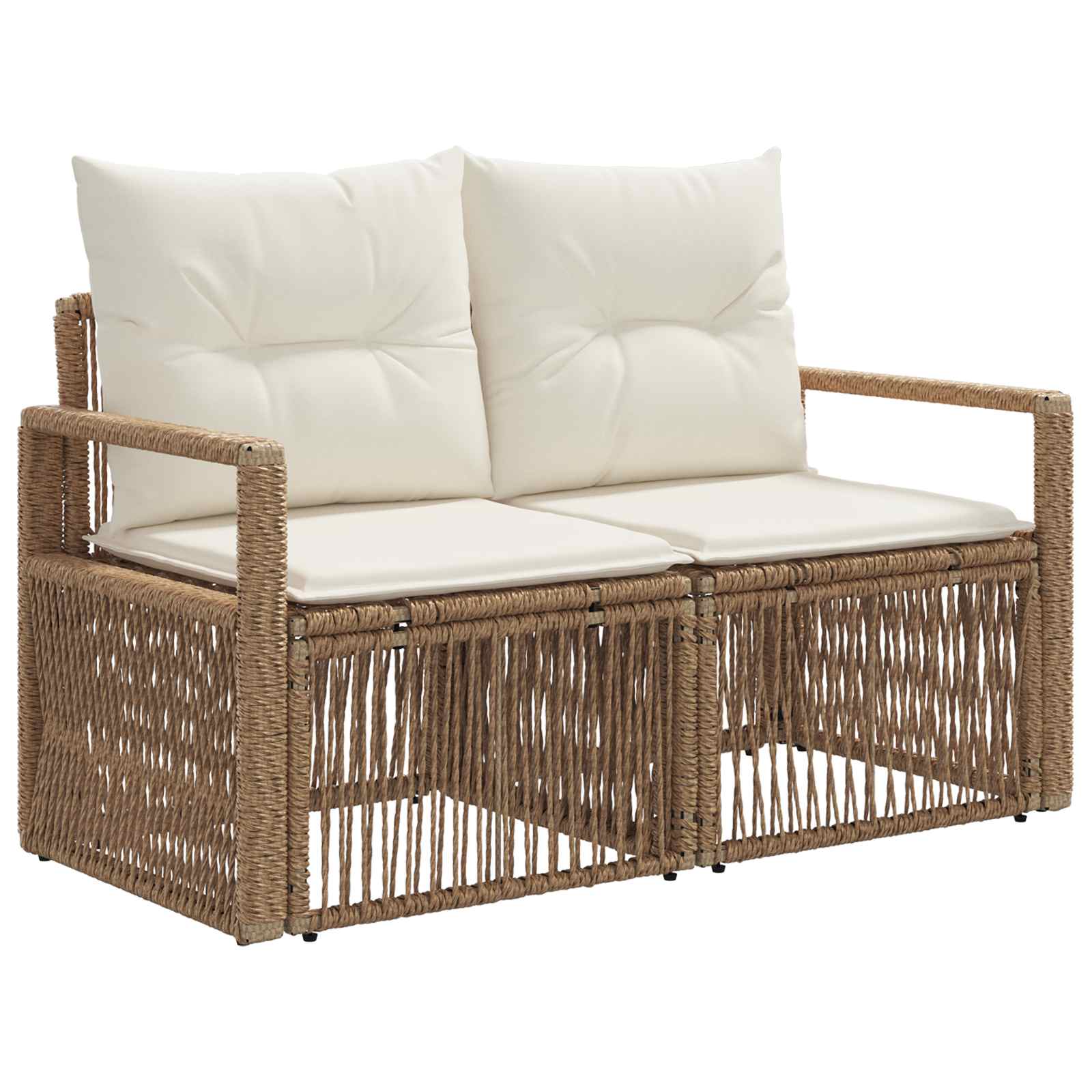 Tuinbankenset 7 st 7-Aantal zitplaatsen Beige poly rattan