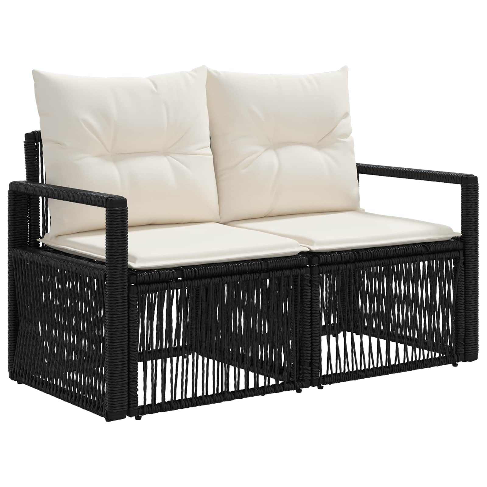 Tuinbankenset 8 st 8-Aantal zitplaatsen Zwart poly rattan