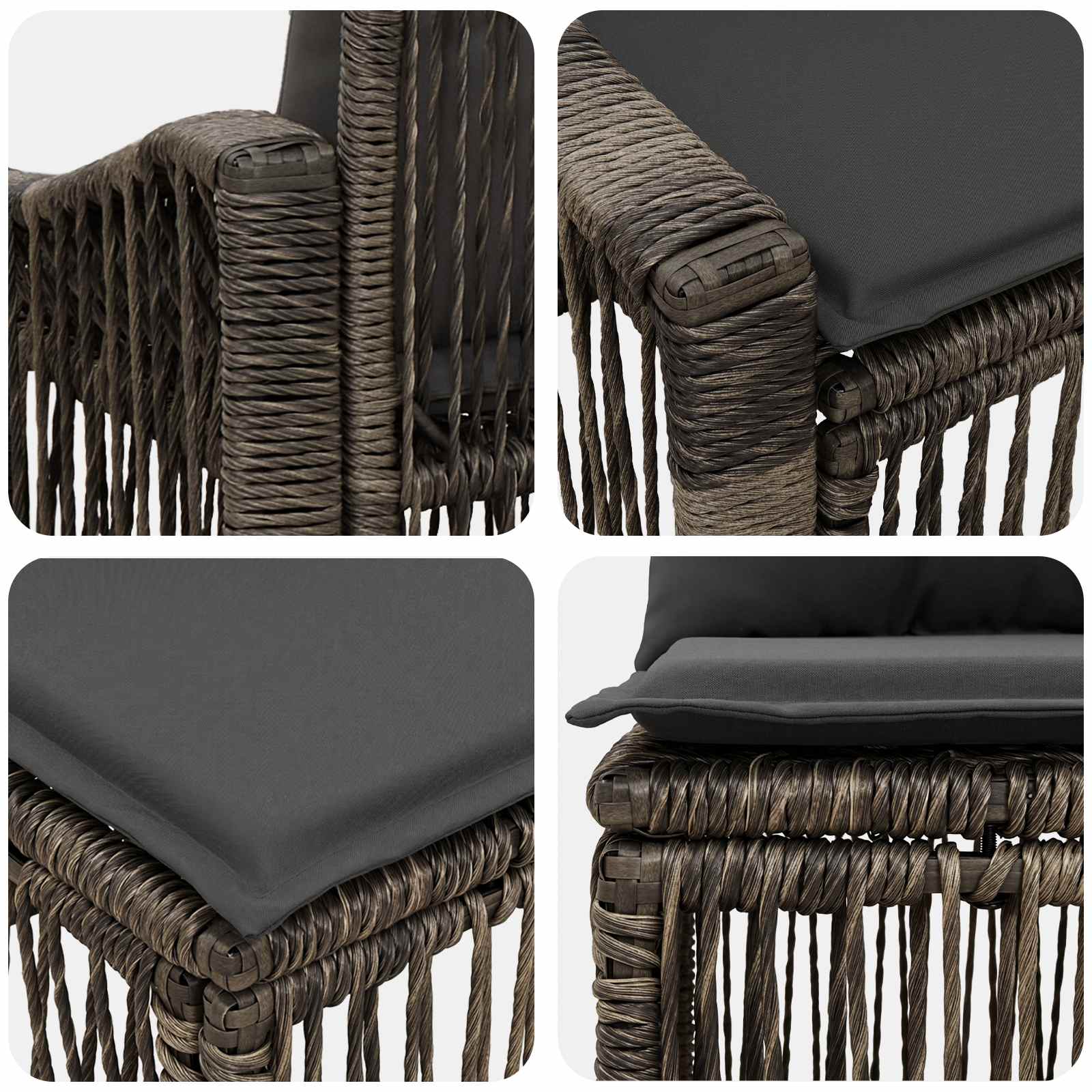 Tuinbankenset 7 st 7-Aantal zitplaatsen Grijs poly rattan