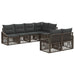 Tuinbankenset 7 st 7-Aantal zitplaatsen Grijs poly rattan