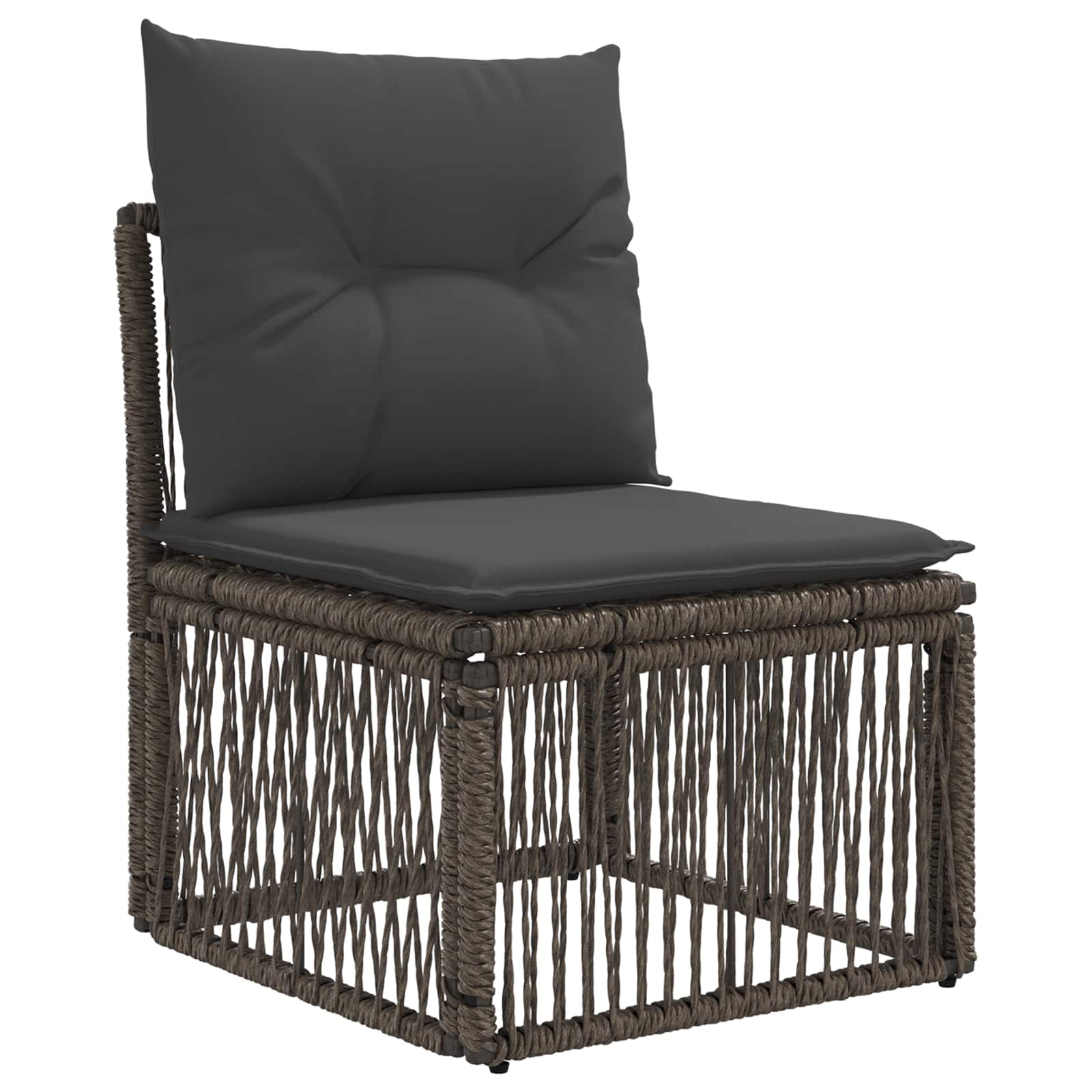 Tuinbankenset 7 st 7-Aantal zitplaatsen Grijs poly rattan
