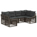 Tuinbankenset 6 st 6-Aantal zitplaatsen Grijs poly rattan