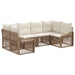 Tuinbankenset 6 st 6-Aantal zitplaatsen Beige poly rattan