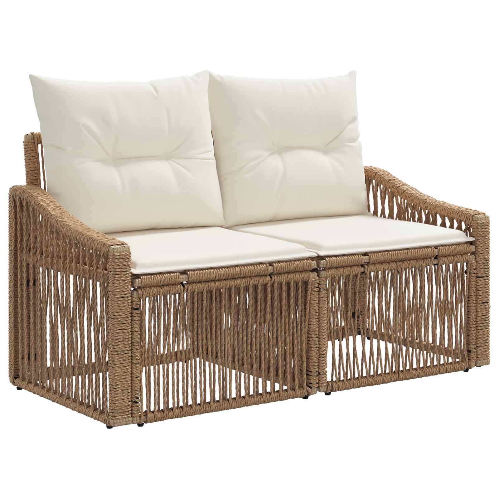 Tuinbankenset 6 st 6-Aantal zitplaatsen Beige poly rattan