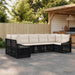 Tuinbankenset 7 st 7-Aantal zitplaatsen Zwart poly rattan