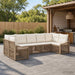 Tuinbankenset 7 st 7-Aantal zitplaatsen Beige poly rattan