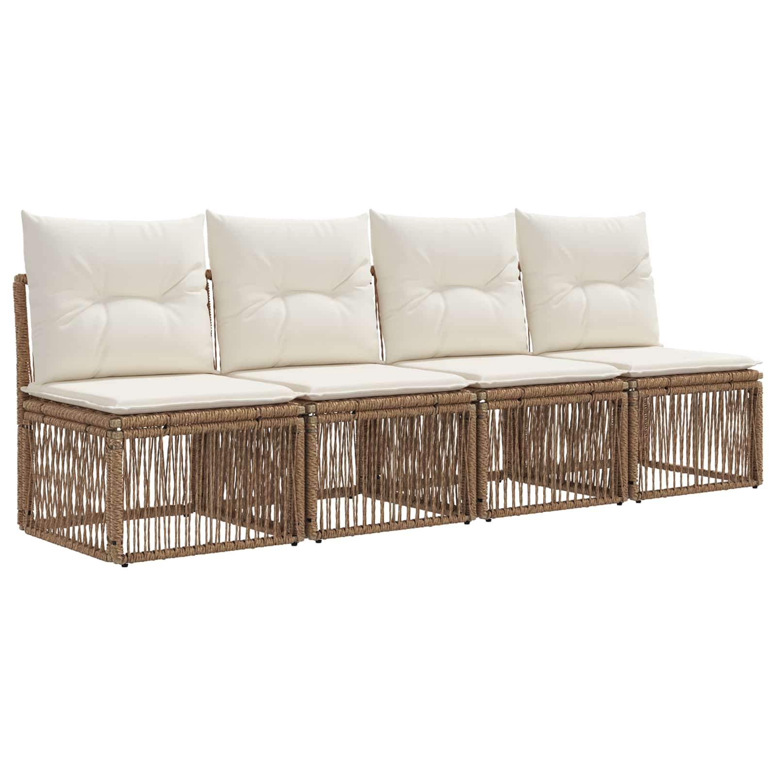 Tuinbankenset 8 st 8-Aantal zitplaatsen Beige poly rattan