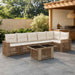 Tuinbankenset 7 st 6-Aantal zitplaatsen Beige en Crème Wit
