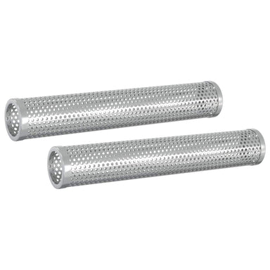 Rookbuis 2 st Ø 5 x 30 cm Roestvrij staal 304 zilver