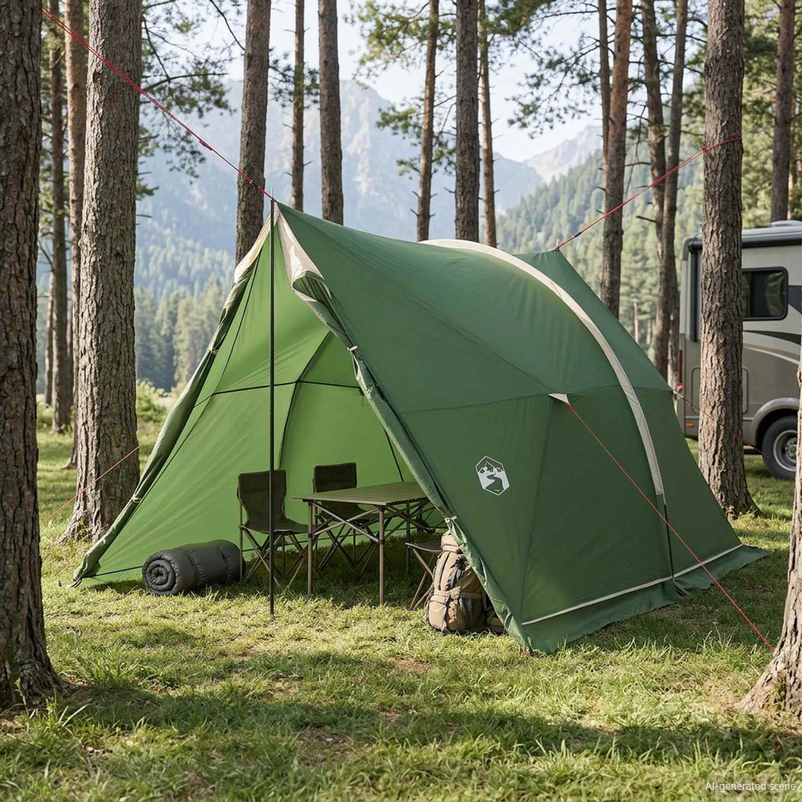 Waterdichte Tent Groen 185T Polyester met PU Coating