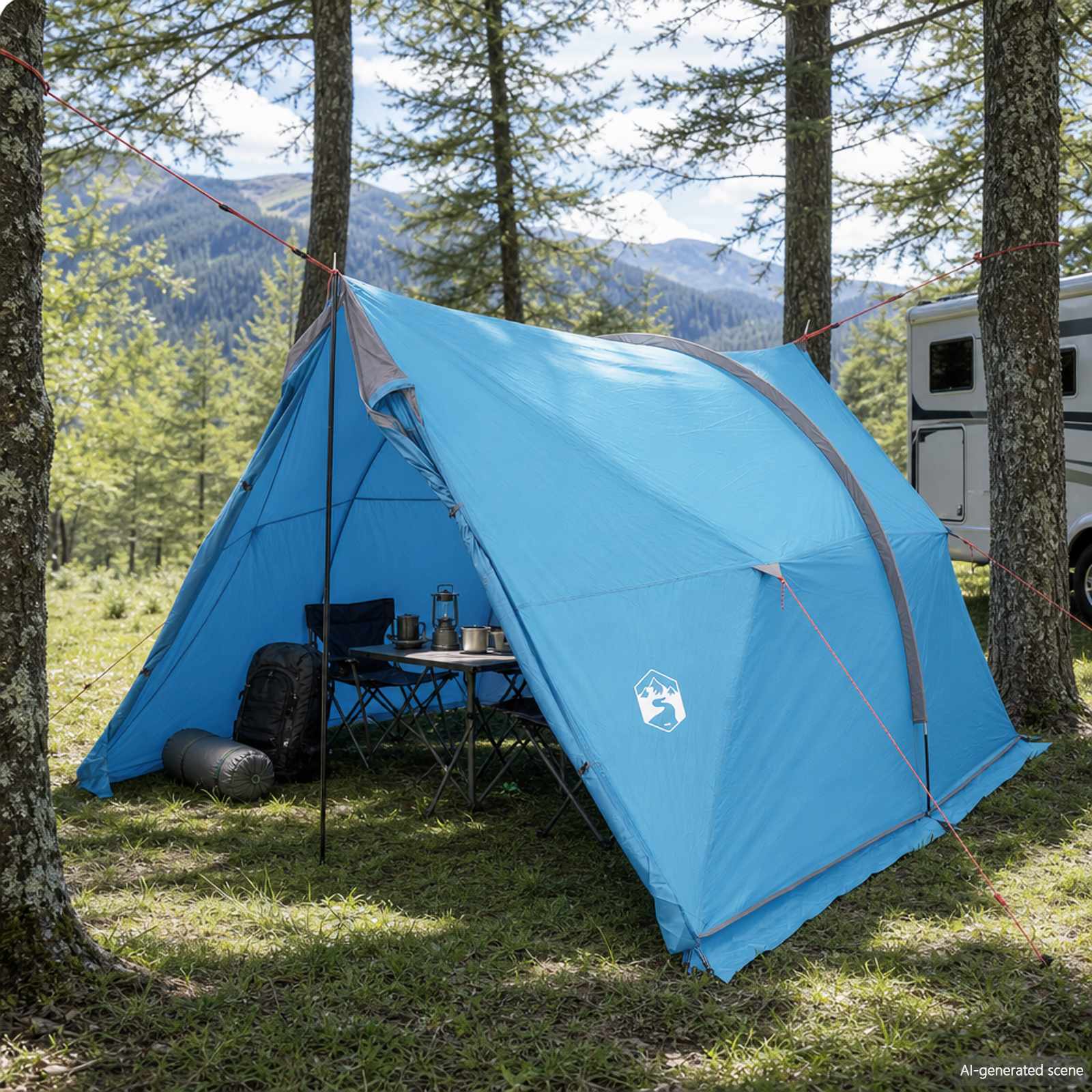 Waterdichte Tent Blauw 185T Polyester met PU Coating