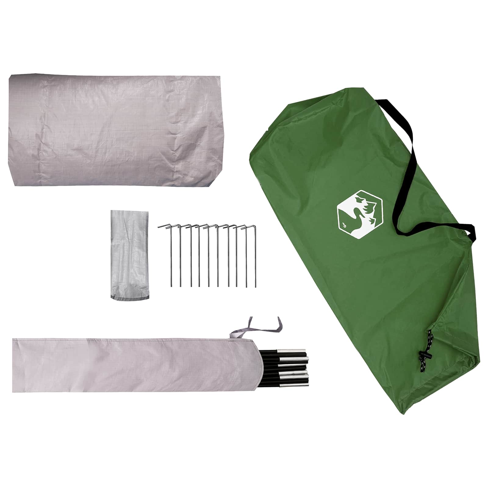 Trekkingtent met regenhoes waterdicht 2-persoons Groen