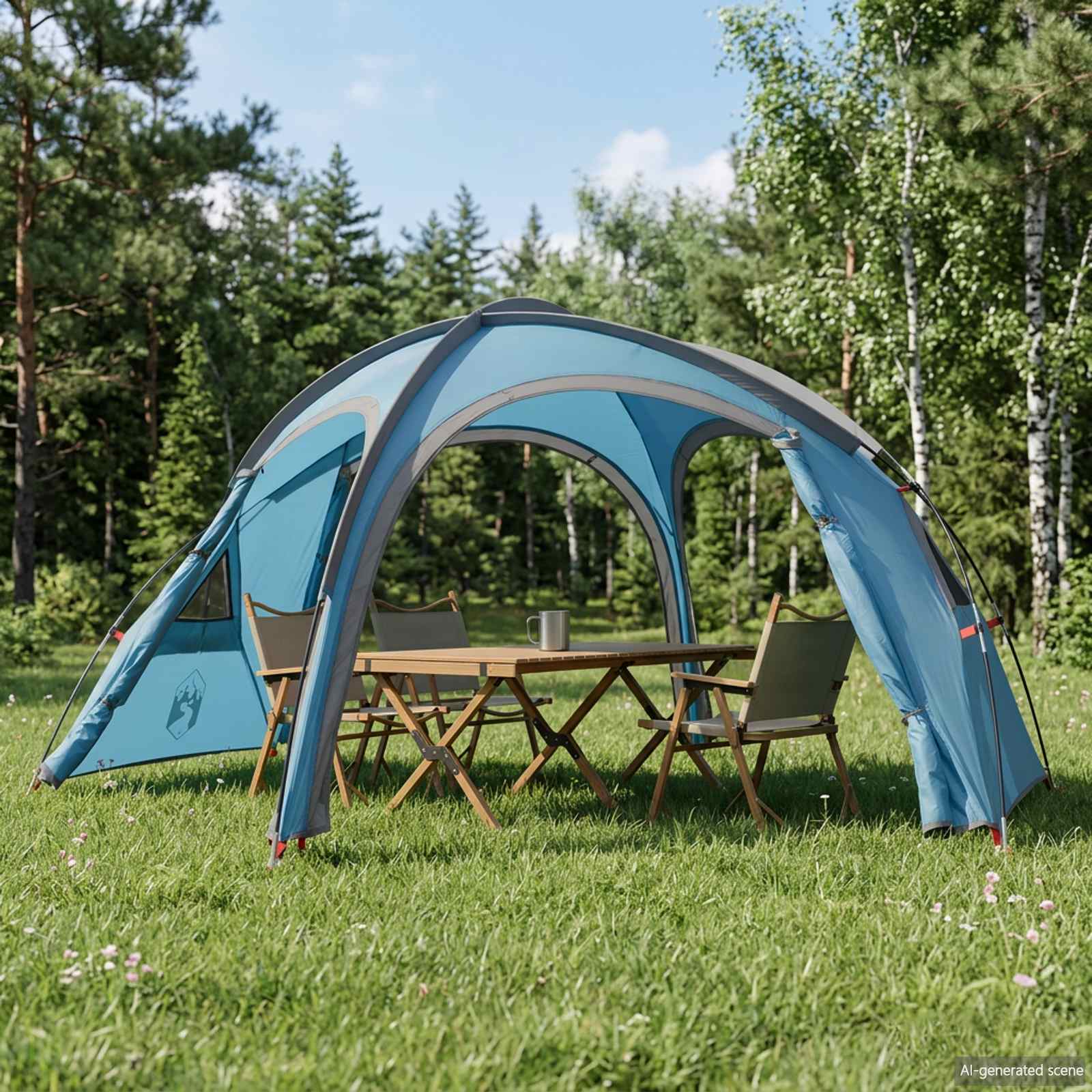 Trekkingtent met regenhoes waterdicht 2-persoons Blauw