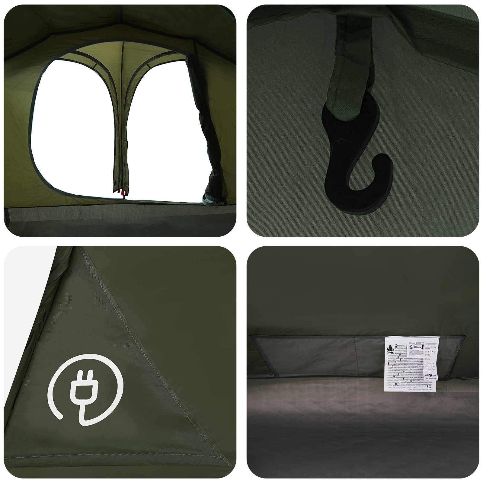 Trekkingtent met regenhoes waterdicht 2-persoons Legergroen