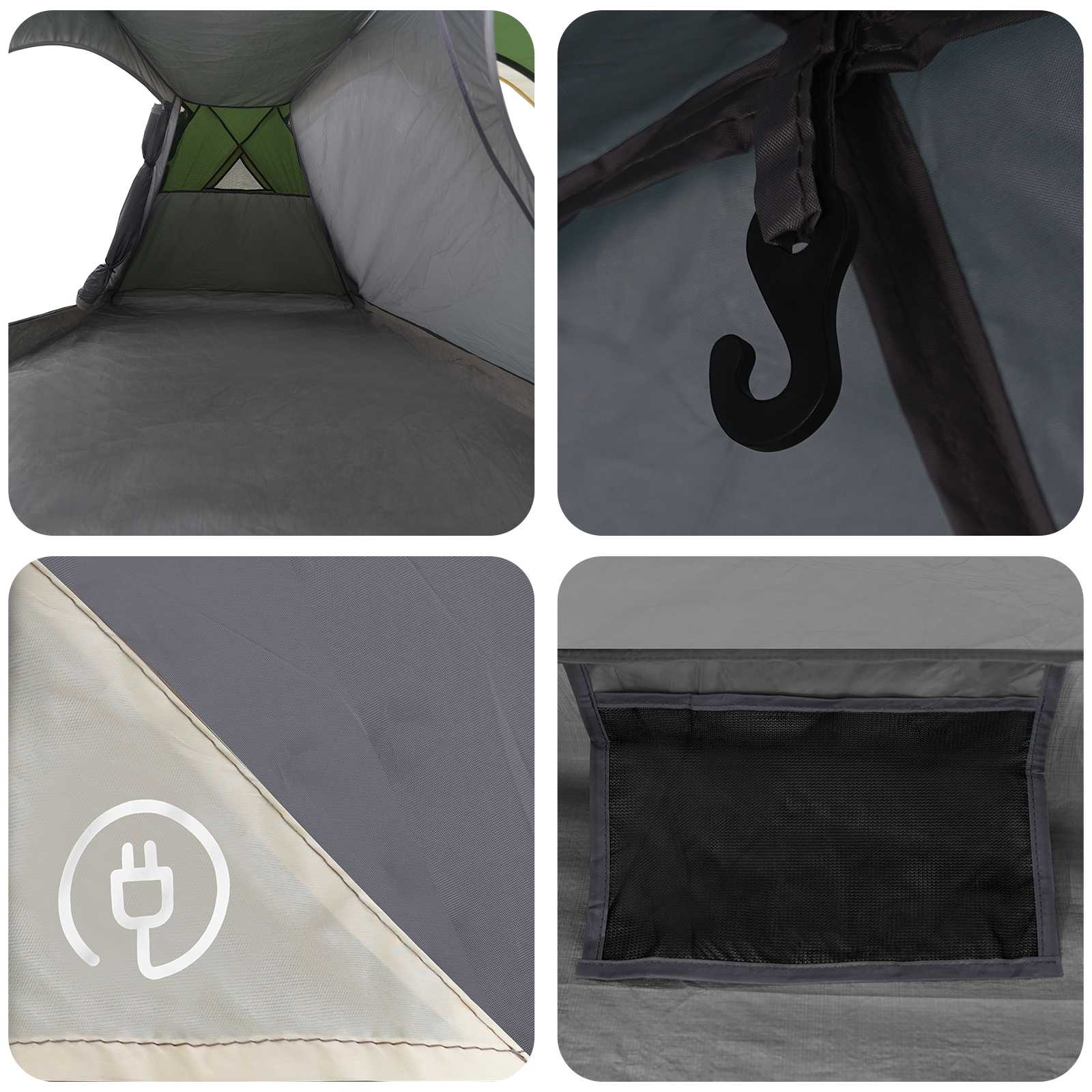 Trekkingtent met regenhoes waterdicht 3-persoons Groen